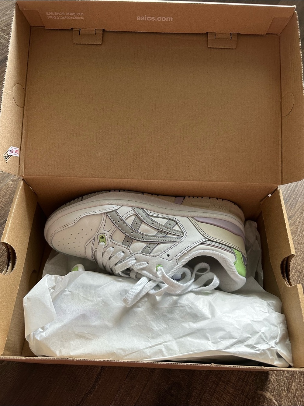 ASICS White Sneakers with Silver Logos & Lime Accents - Picture 4 of 11
